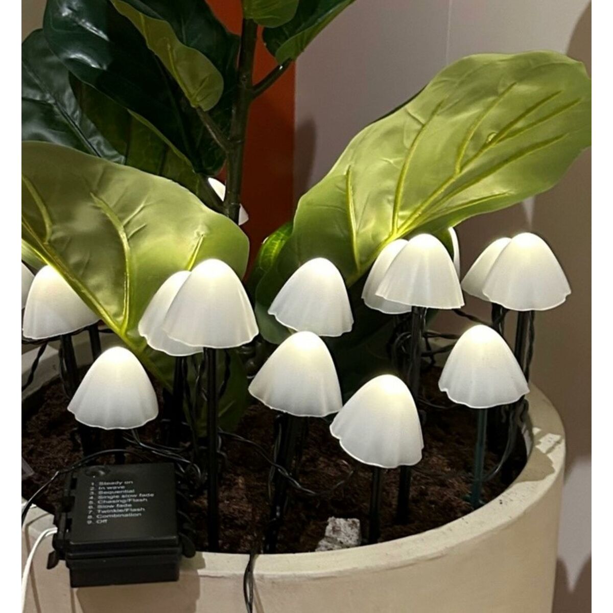 Lumière décorative pour plantes Lumineo 491762 Blanc Mini Champignon (20 Unités)
