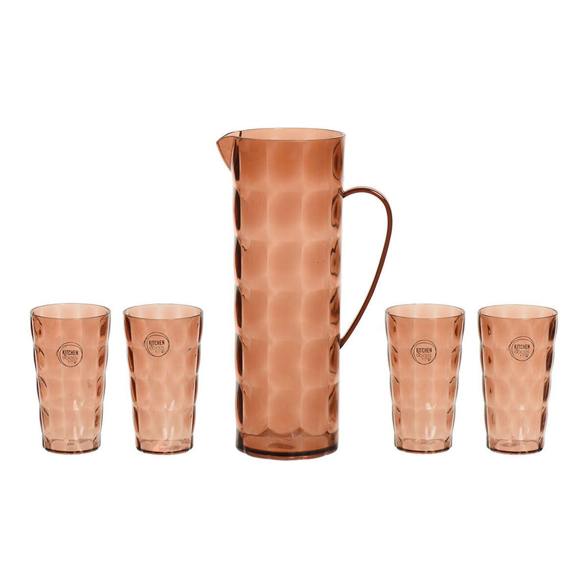 Set de pichets avec verres EDM 869702 Marron Plastique recyclé 5 Pièces