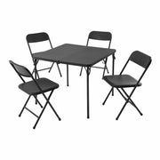 Ensemble Table + 4 Chaises Redcliffs Noir Pliable