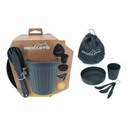 Service de Vaisselle Lifetime Gris De Camping 6 Pièces