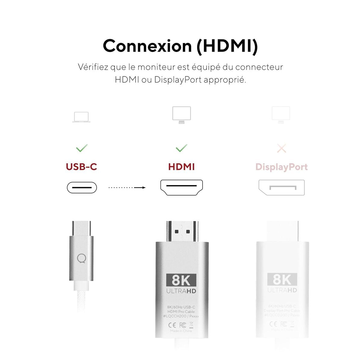 Câble USB Linq Byelements LQCCH200 Gris 2 m