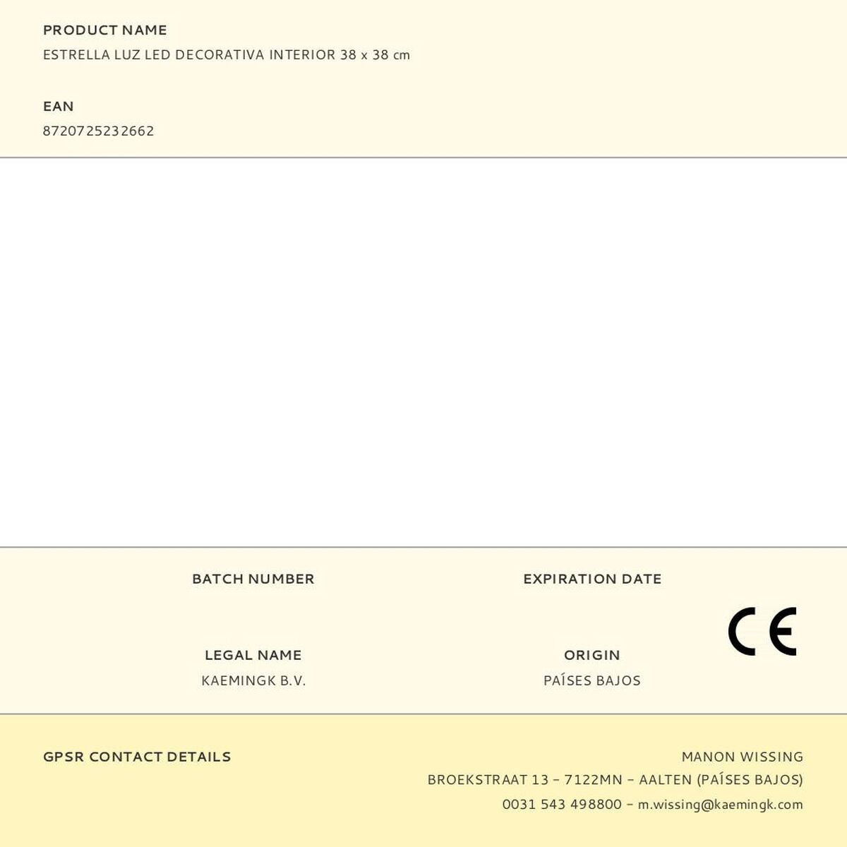 Étoile de Noël Lumineo Doré 38 x 38 cm