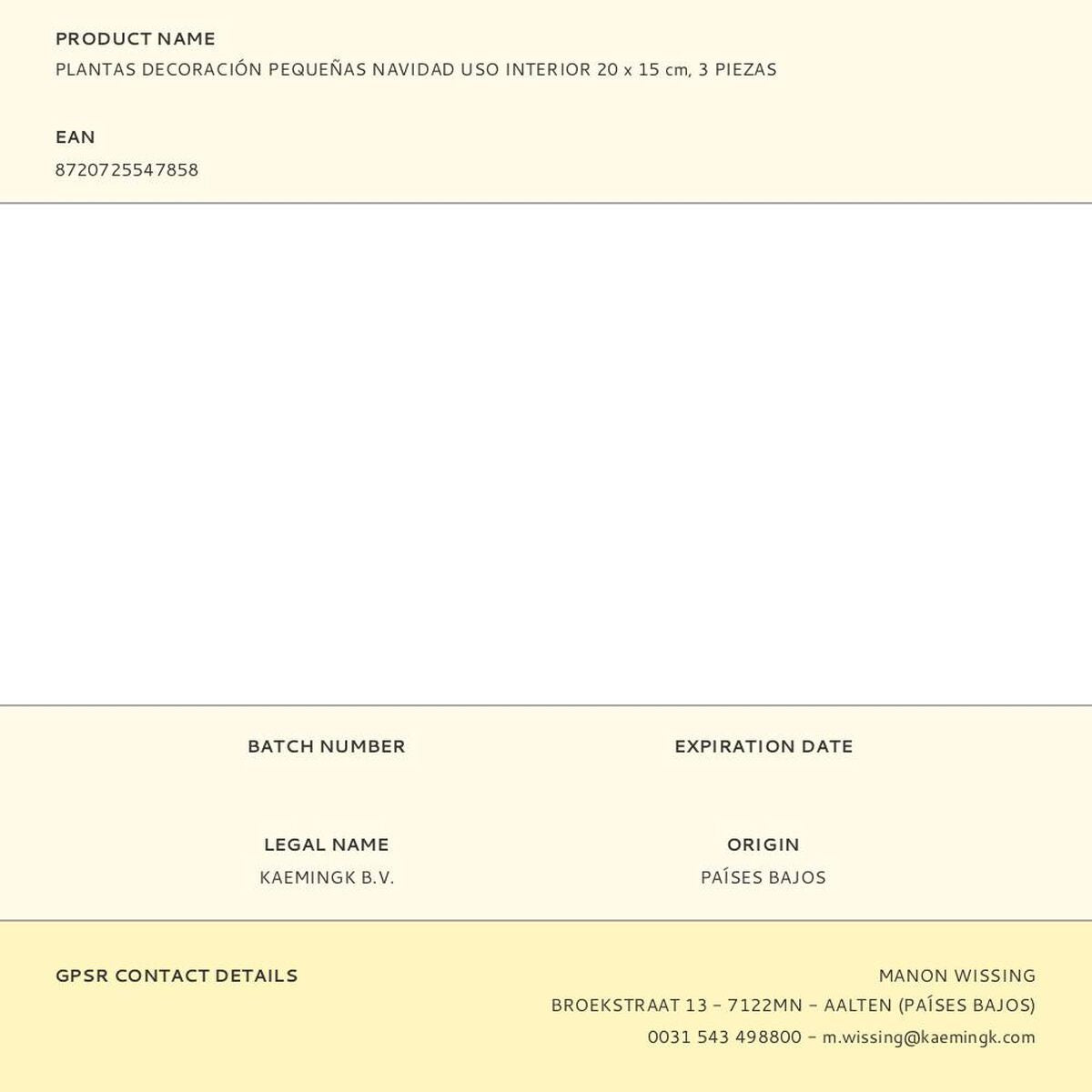 Plante décorative Everlands Noël 20 x 15 cm (3 Unités)