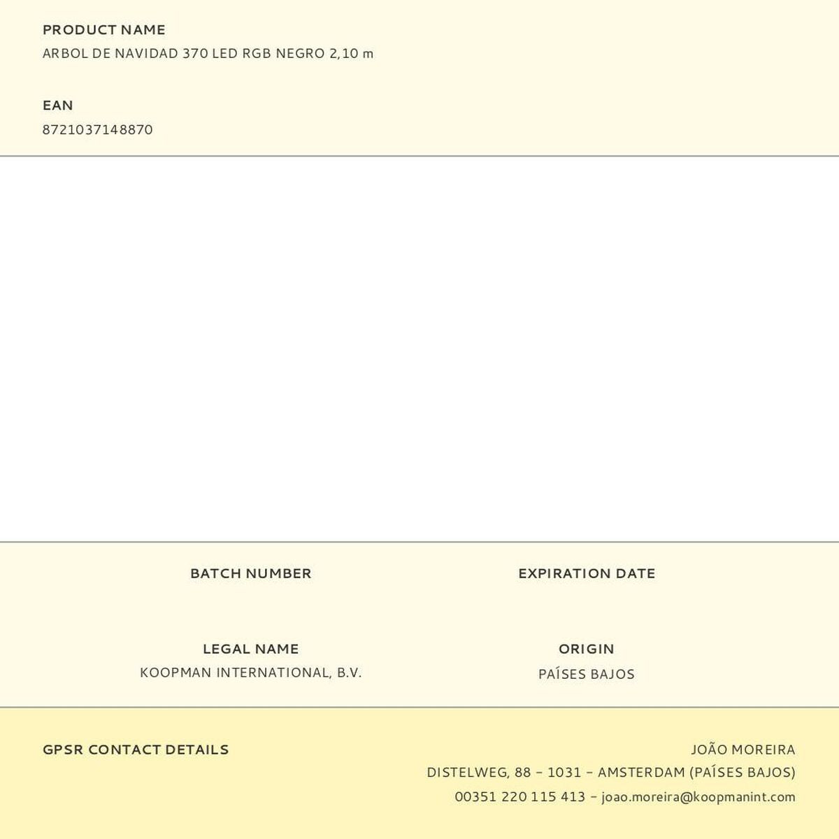 Sapin de Noël BASIC & CO Noir RGB Métal Plastique Noël LED