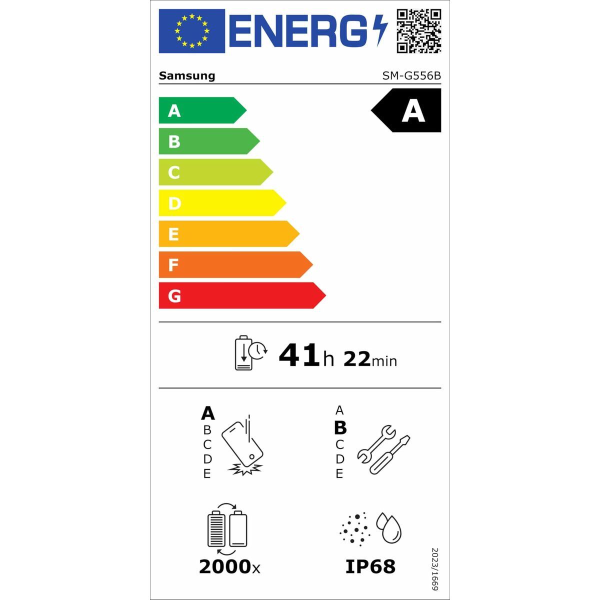 Smartphone Samsung SM-G556BZKDEUE Octa Core 6 GB RAM 128 GB Noir 6,6"