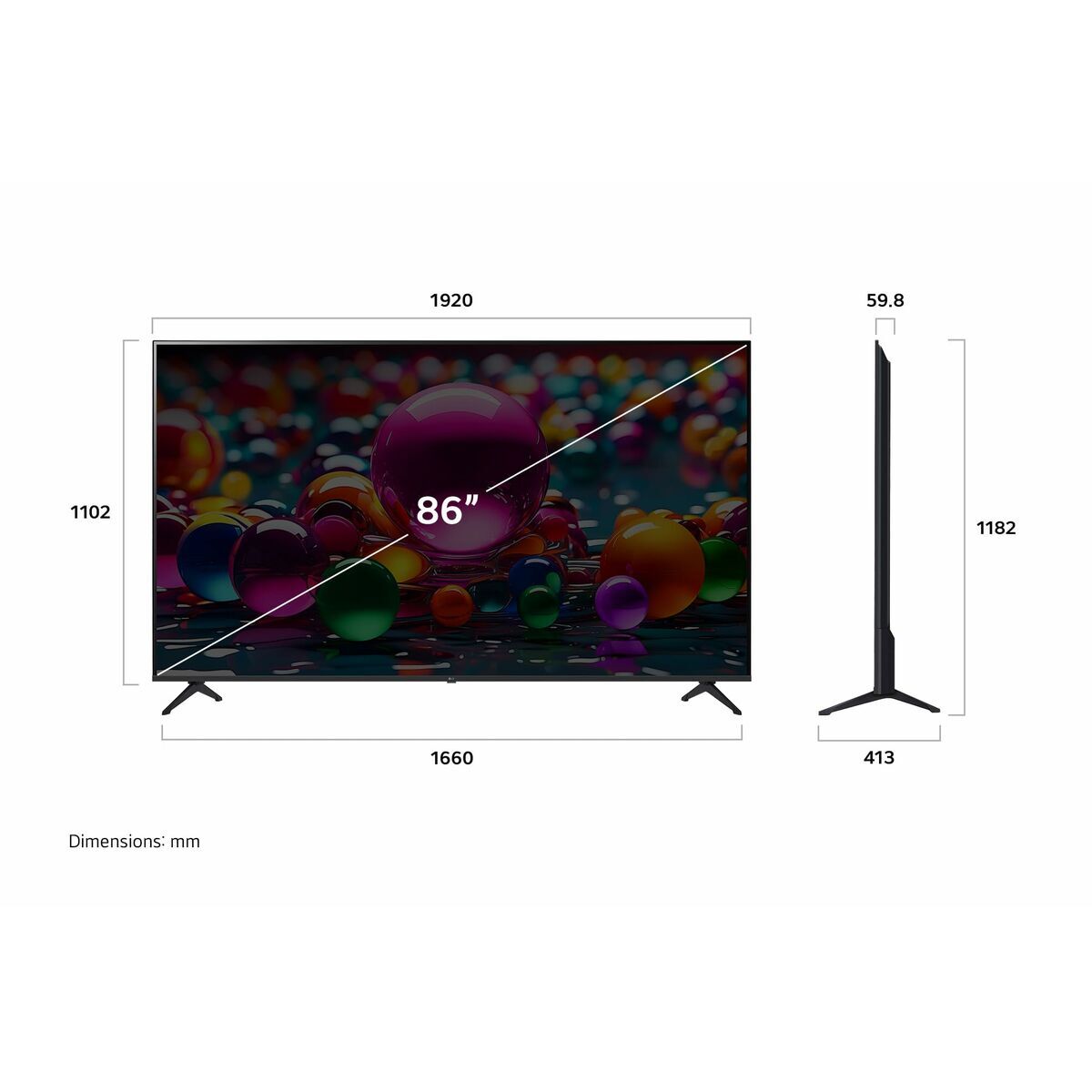 TV intelligente LG 86UA75006LA.AEUQ 86" 4K Ultra HD LED HDR D-LED