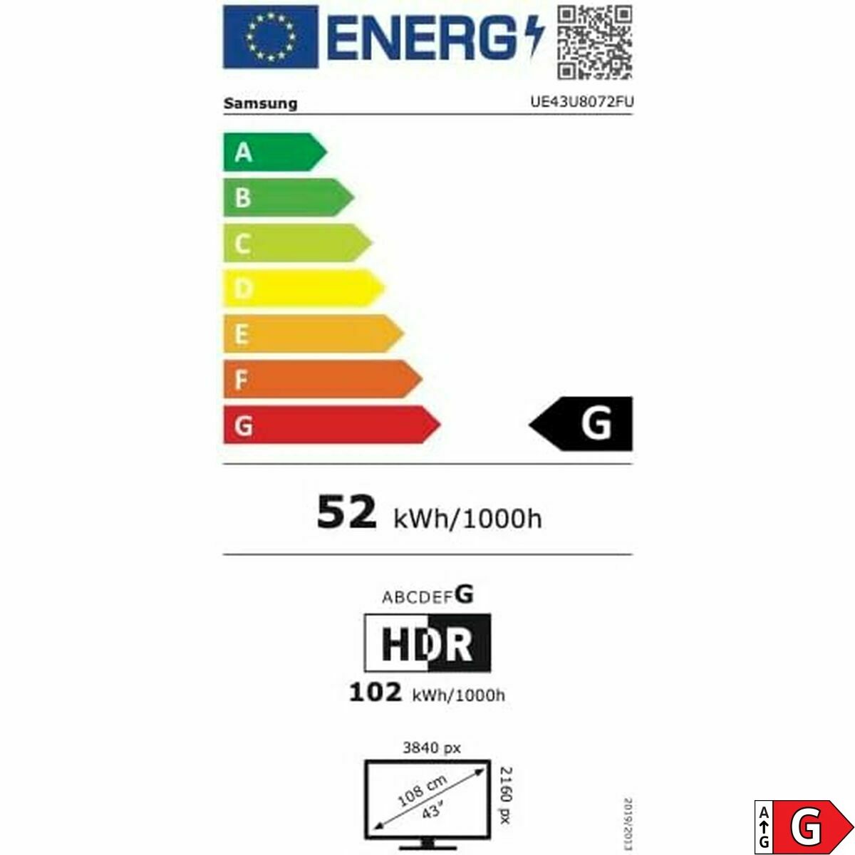 TV intelligente Samsung UE43U8072FUXXH 43" 4K Ultra HD