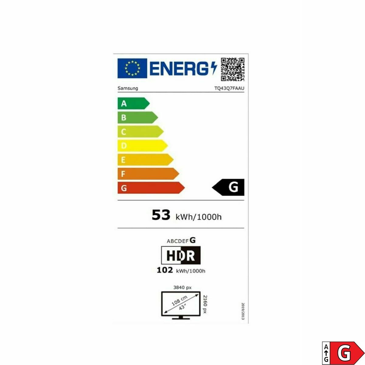 TV intelligente Samsung TQ43Q7F 43" 4K Ultra HD HDR QLED