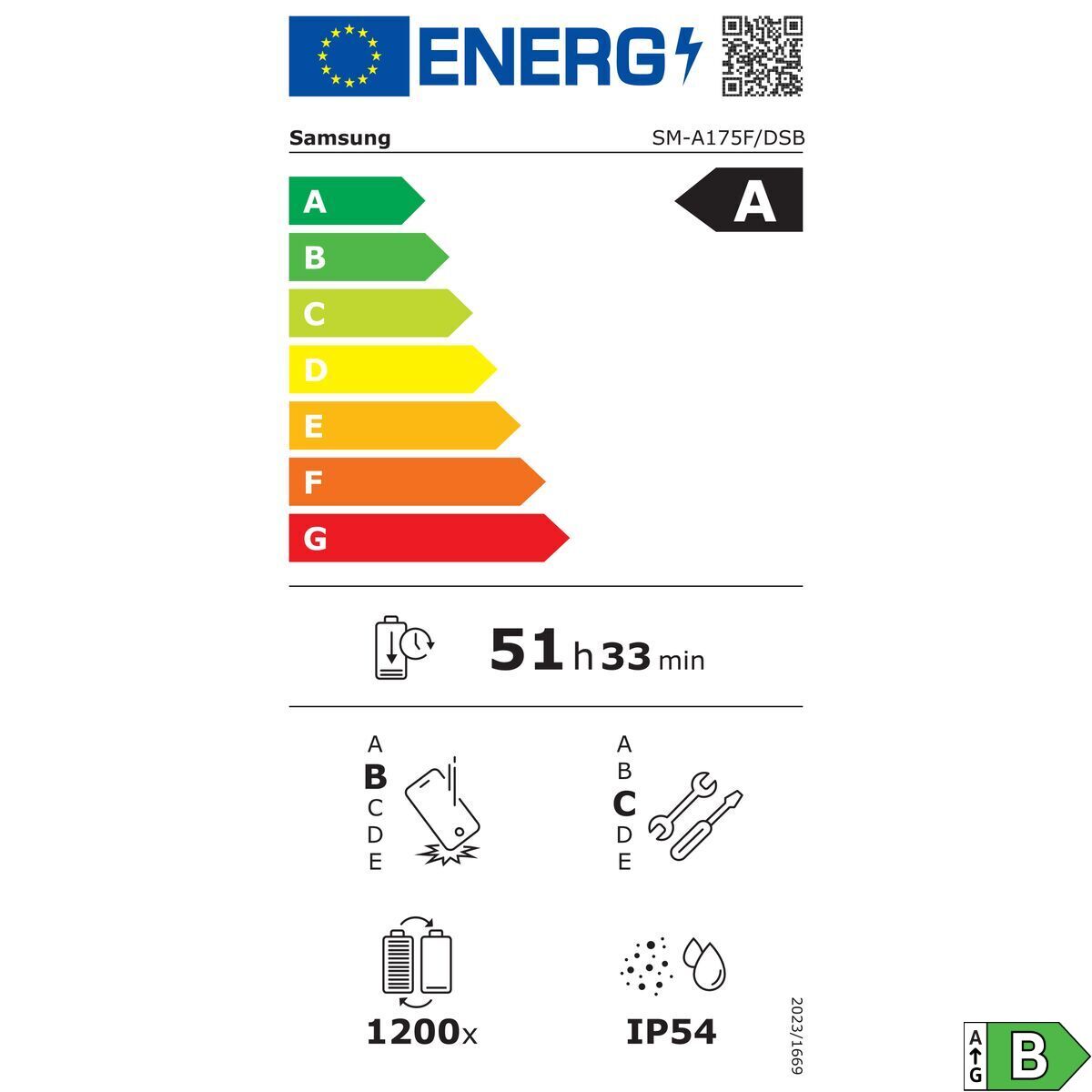 Smartphone Samsung A17 BLACK 6,7" Octa Core 4 GB RAM 128 GB Noir