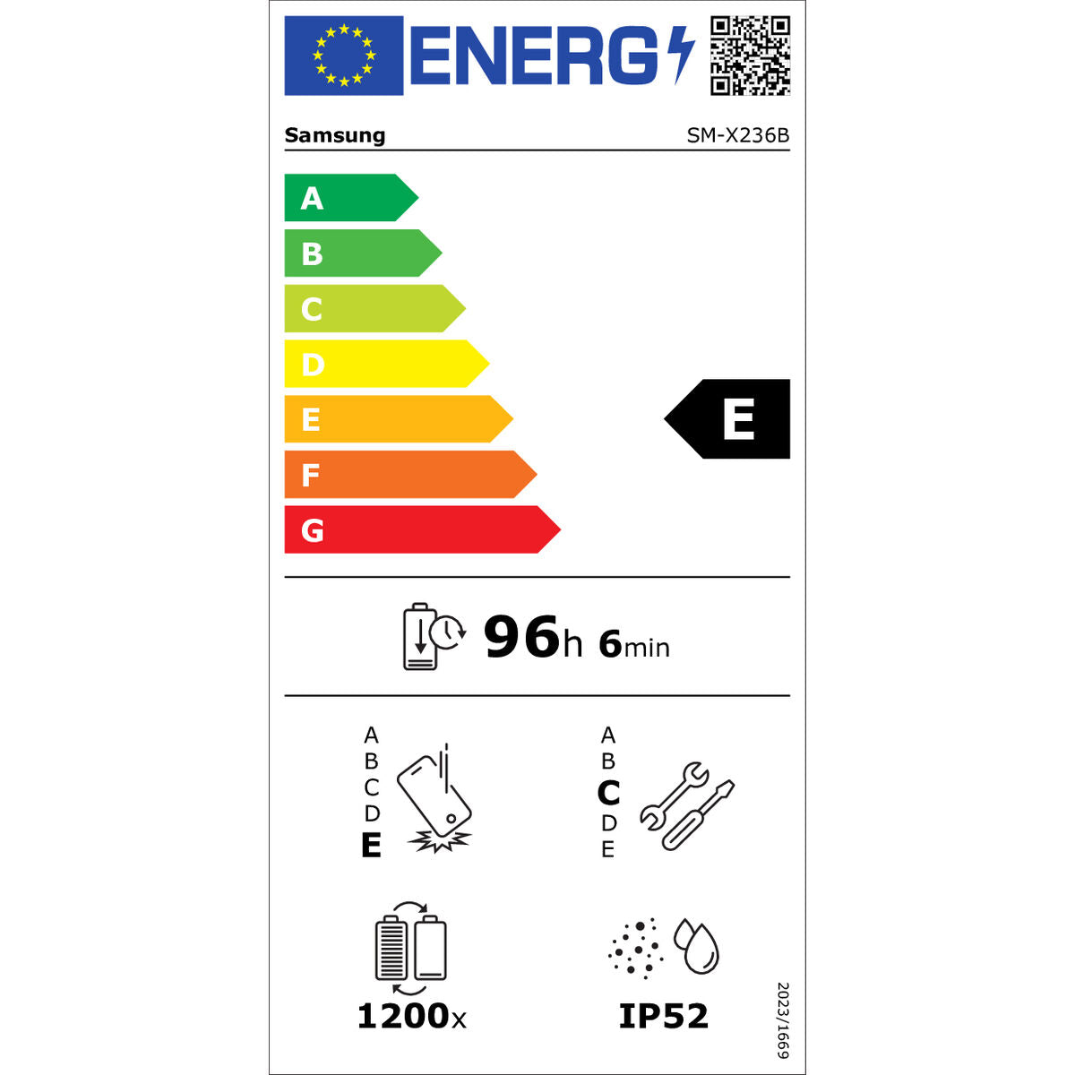 Tablette Samsung SM-X236 11" Octa Core 8 GB RAM 256 GB Gris