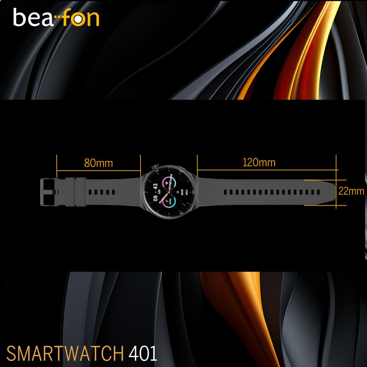 Montre intelligente beafon WATCH 401 43 mm 1,43" Noir Argenté