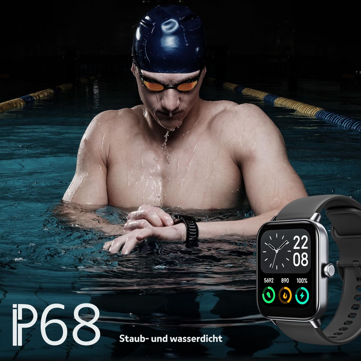 Montre intelligente beafon WATCH 101 1,8" Noir Gris