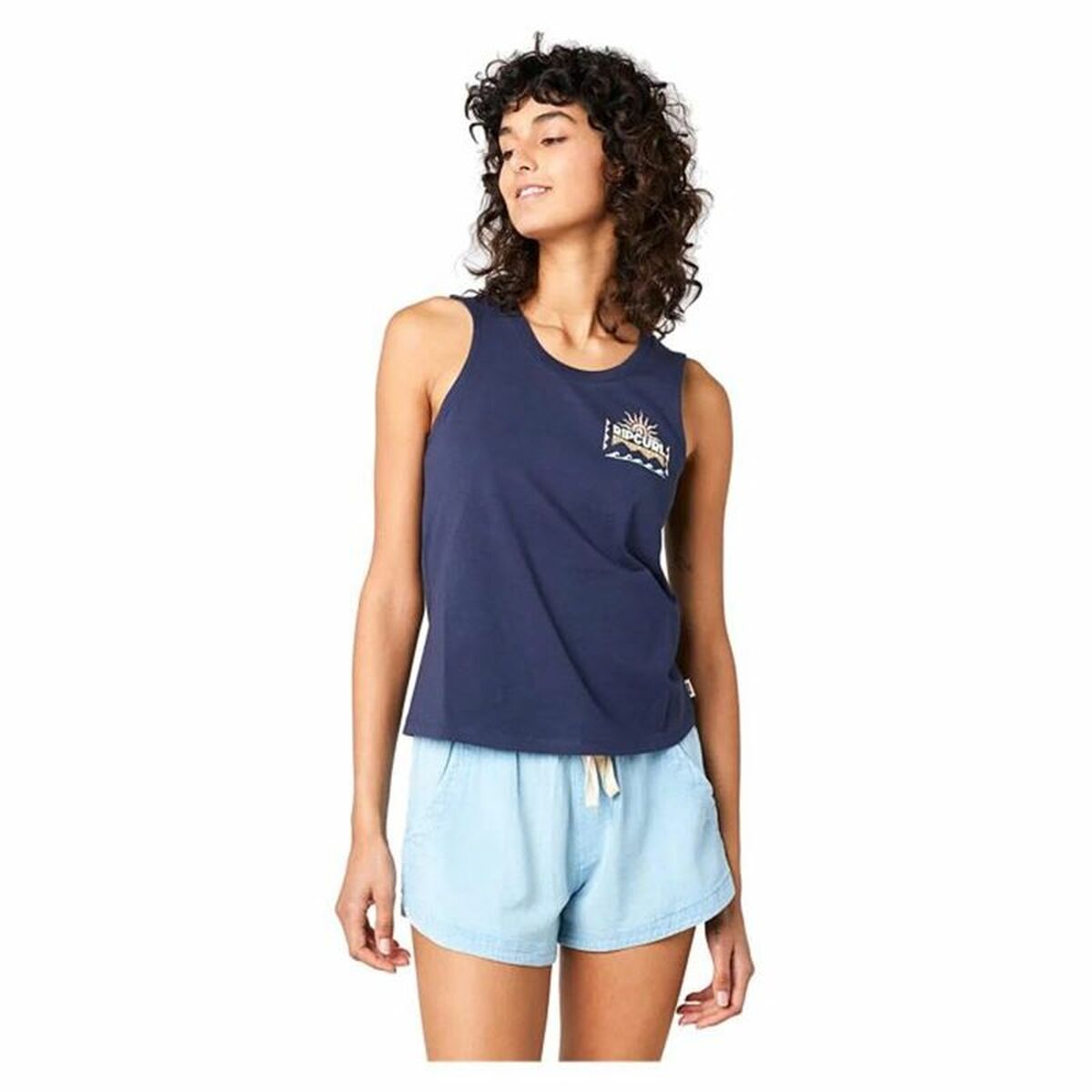 T-shirt à manches courtes femme Rip Curl Re-Entry Crew Tee Blue marine