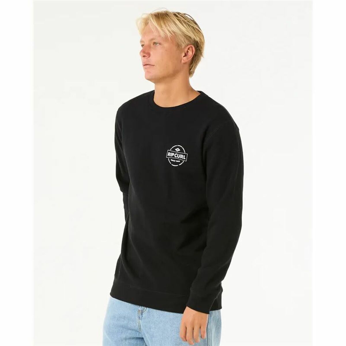 Sweat sans capuche homme Rip Curl Stapler Crew Noir