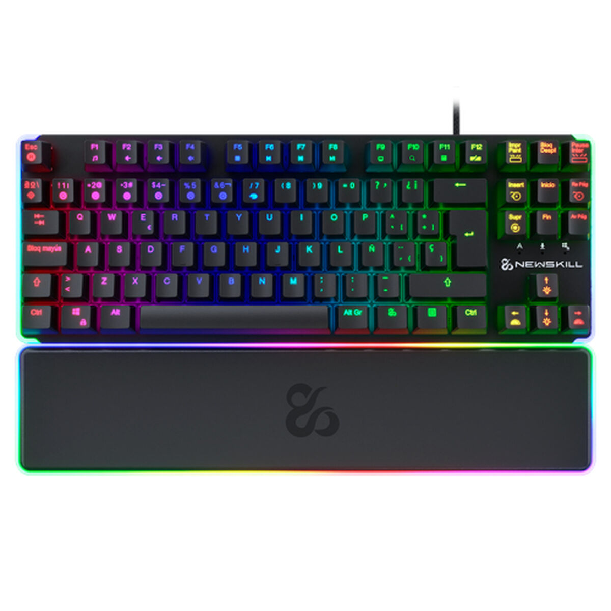 clavier et souris Newskill NS-KB-GUNGNYRT-GAT-R Noir Espagnol QWERTY