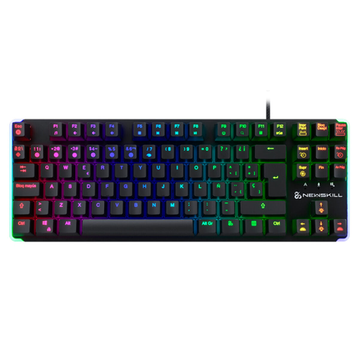 clavier et souris Newskill NS-KB-GUNGNYRT-GAT-R Noir Espagnol QWERTY