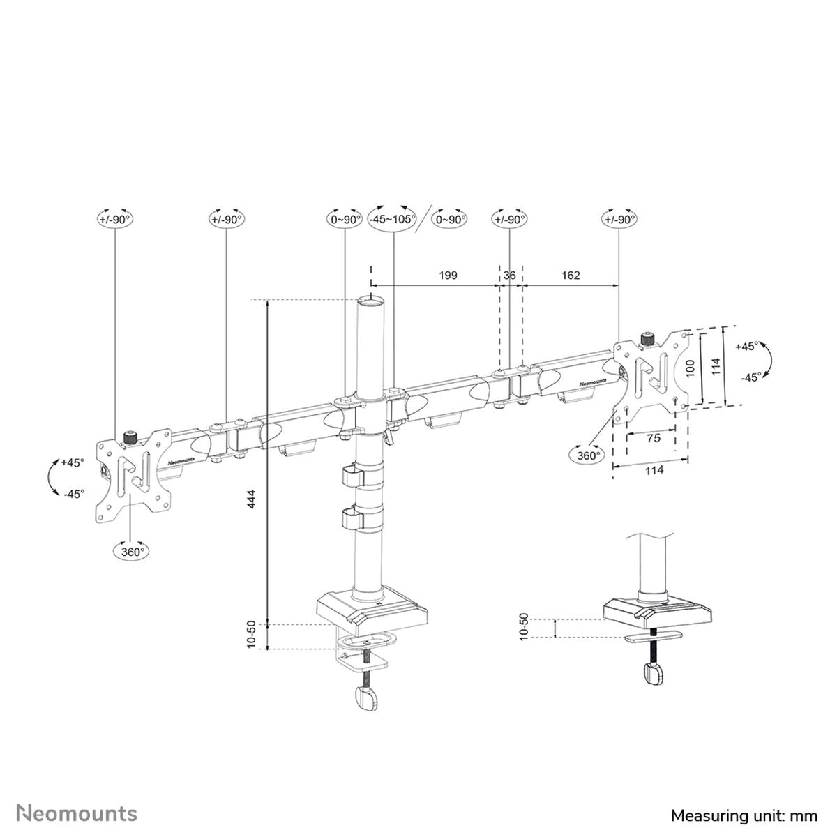 Support de table d'écran Neomounts DS60-600BL2 10" 32"