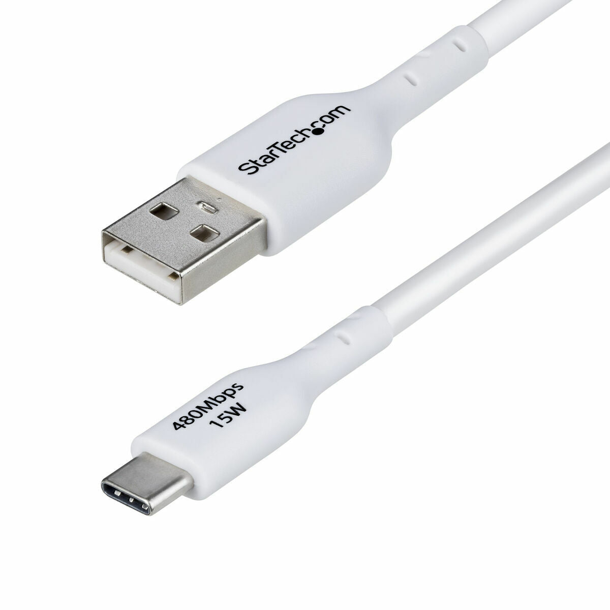 Câble USB Startech USB2AC3MNCWHE Blanc 3 m