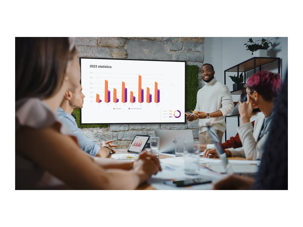 OPTOMA N3651K Écran LED 65" - 4K UHD 24/7j - 4Go/32Go - 450cd/m² Android 11 - ans fil 2.4G/5G - 3H + USB2.0 - USB3.0 - USB-C
