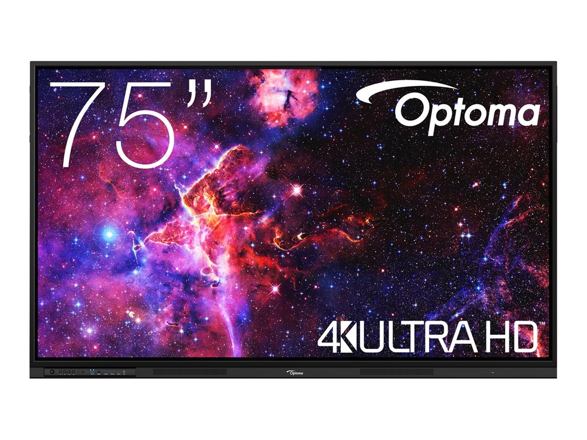 OPTOMA 3753RK ENI 75p - 4K UHD 3840x2160 multitouch 40pts android/50pts Win - 450cd/m2 8Go/64Go 6ms haut-parleurs