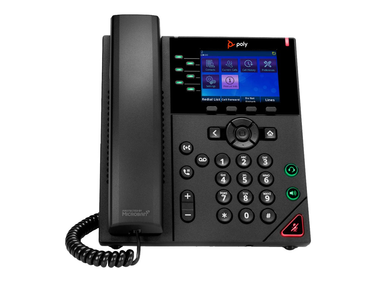 POLY VVX 350 téléphone de bureau IP PoE - 6 lignes SIP