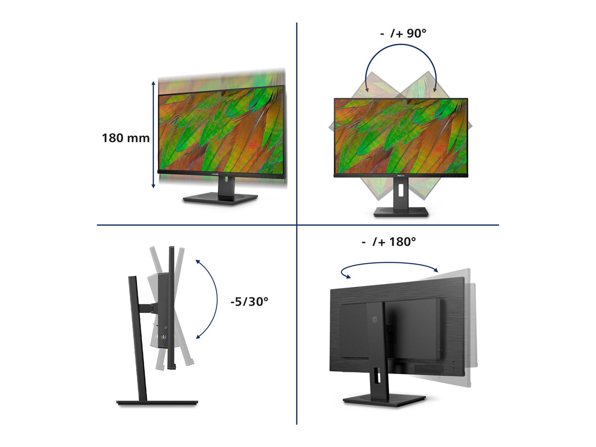 PHILIPS 32B1U3900/00 Ecran 31.5p UHD LED 16:9 VA 60Hz 2xHDMI 2.0 DP 1.4 UBS-C