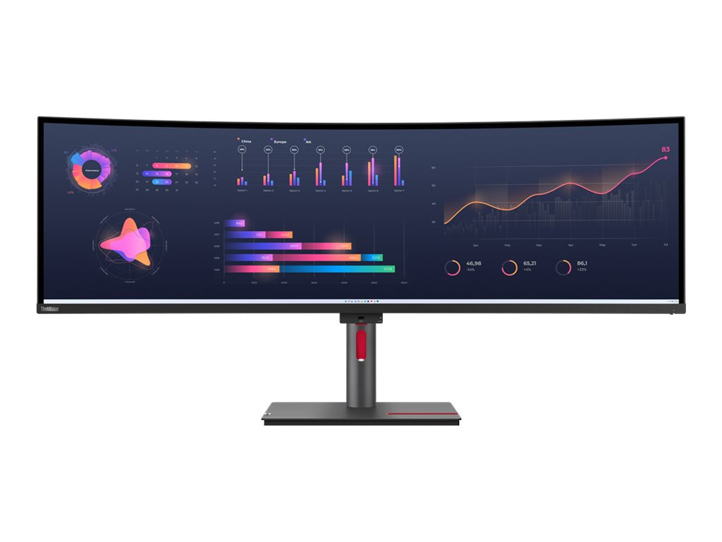LENOVO ThinkVision P49w-30 LED Écran curved 49p 5120x1440 UltraWide Dual QHD IPS HDR TB4 USB-C Dock 100W 2xHDMI DP 4xUSB RJ45 S