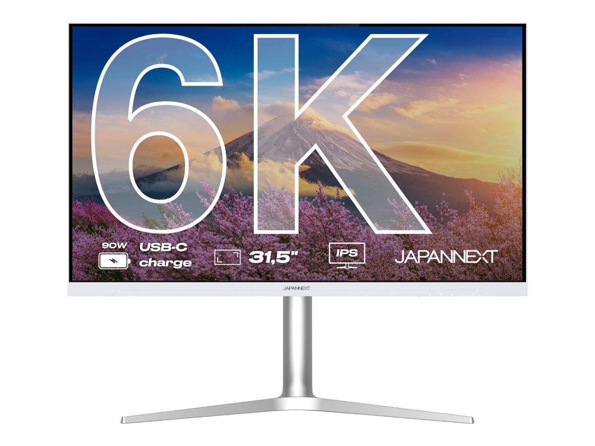 JAPANNEXT JN6K315 Ecran LED 31,5"  6K (6016x3384) à 60Hz  IPS(AHVA)  500 cd/m²  1500:1  6016x3384  8ms(GtoG) HDMI DisplayPort USBC blanc