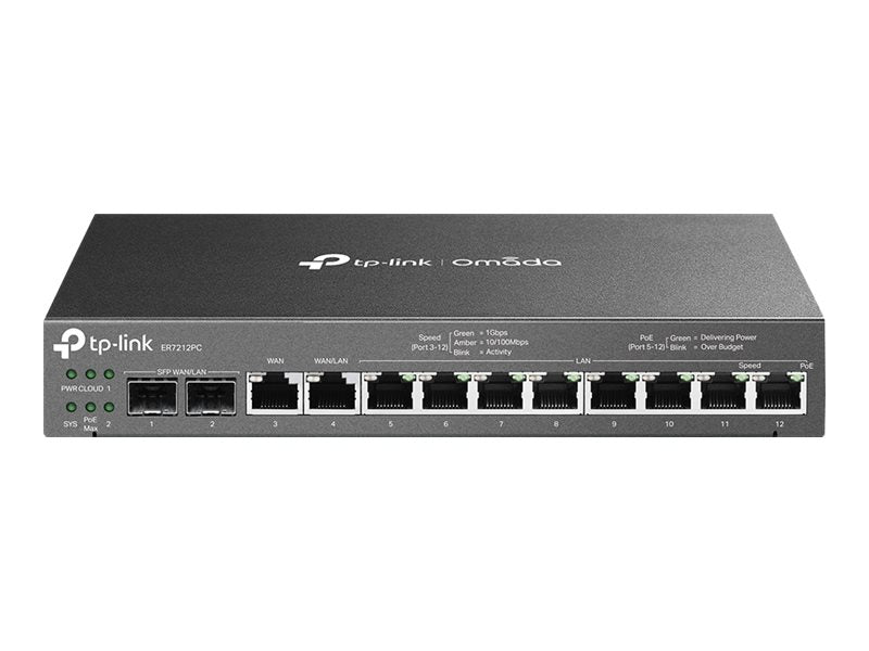 ER7212PC Routeur Omada VPN 4 ports WAN/SFP 8 ports Gigabit PoE