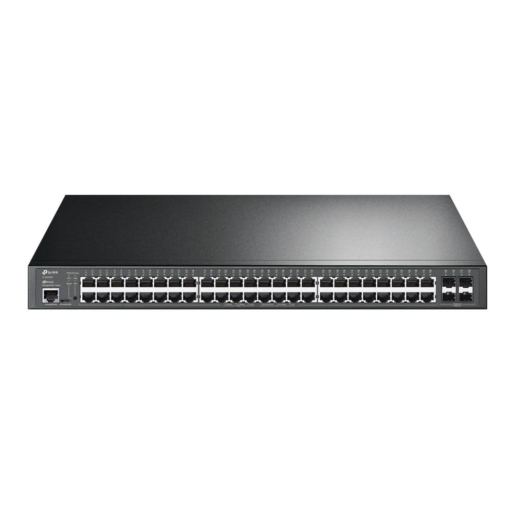 TP-Link JetStream TL-SG3452P commutateur réseau Géré L2/L3 Gigabit Ethernet (10/100/1000) Connexion Ethernet, supportant l'alimentation via ce port (PoE) 1U Noi