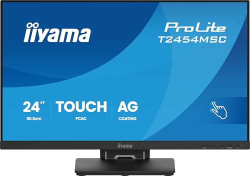 "iiyama T2454MSC-B3AG 24"" InCell PCAP 10P Tactile Anti-reflet 25% Haze 1920x1080 IPS-panel Bords fins Haut-parleurs DisplayPort"