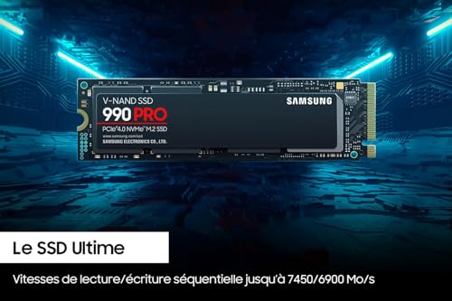 Samsung MZ-V9P4T0BW 4 To 990 PRO M2 SSD 7450 Mo/s Lecture 6900 Mo/s Écriture