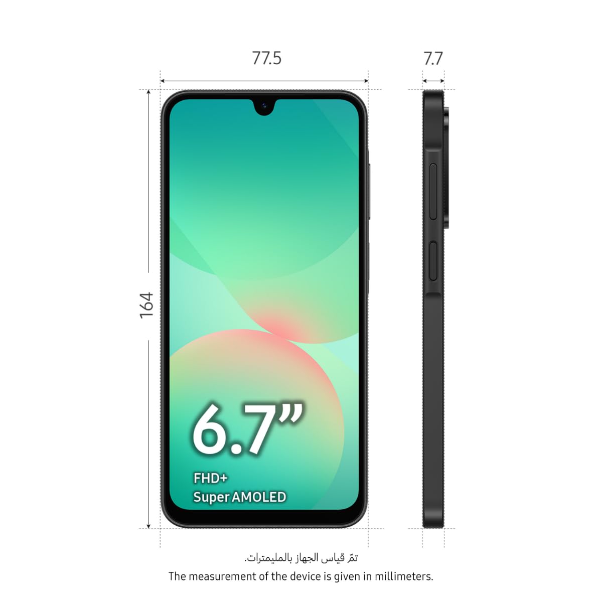 Samsung A266 Galaxy A26 (Double Sim - 6.7'' - 256  Go, 8 Go RAM - Non EU, Garantie 2 ans par HEM) Noir
