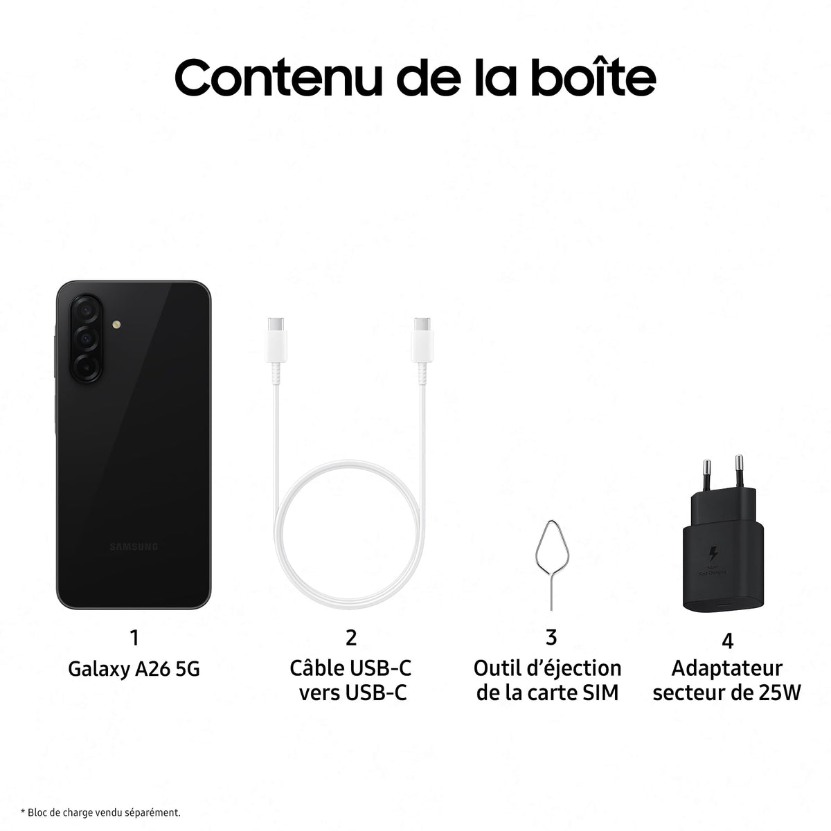 Samsung A266 Galaxy A26 (Double Sim - 6.7'' - 128 Go, 6 Go RAM) Blanc
