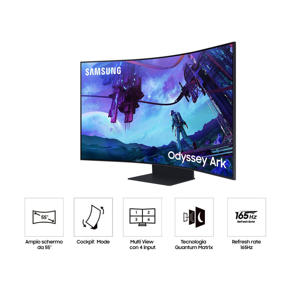 SAMSUNG LS55CG970NUXEN 55p UHD VA Odyssey Ark G97NB 165Hz 1ms SMART HDMI