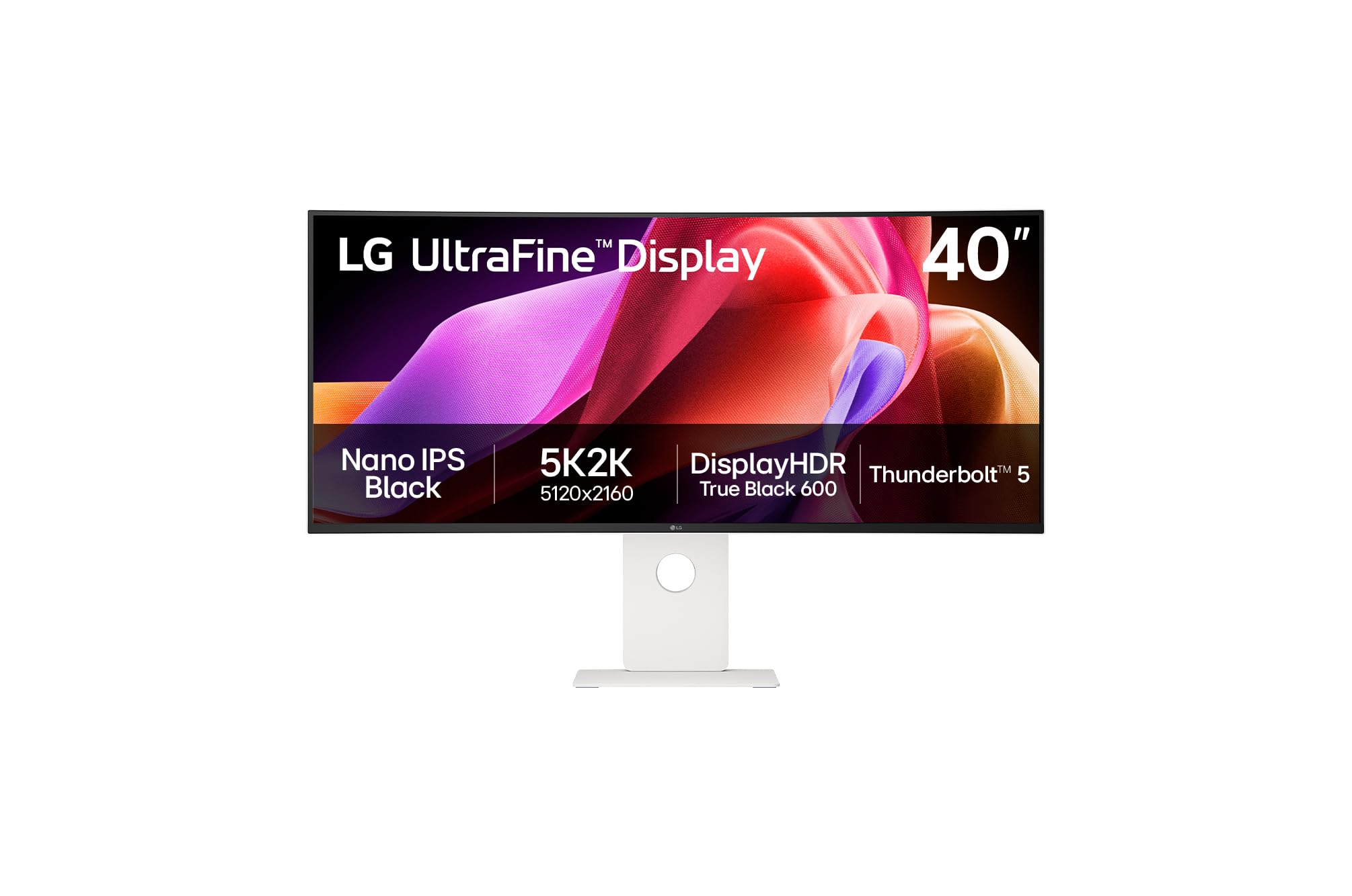 LG UltraFine 40U990A-W - Écran incurvé 40"- 5120 x 2160 5K @ 120Hz - Nano IPS - 450 cd/m²- HDR600- 2xThunderbolt,HDMI,DP USB-C Blanc