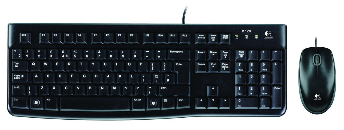 Logitech MK120 clavier Souris incluse USB QWERTY Espagnole Noir - Déstockage - Neuf - Emballage d'origine légèrement endommagé