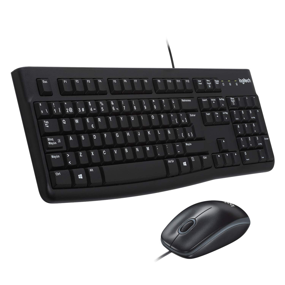 Logitech MK120 clavier Souris incluse USB QWERTY Espagnole Noir - Déstockage - Neuf - Emballage d'origine légèrement endommagé
