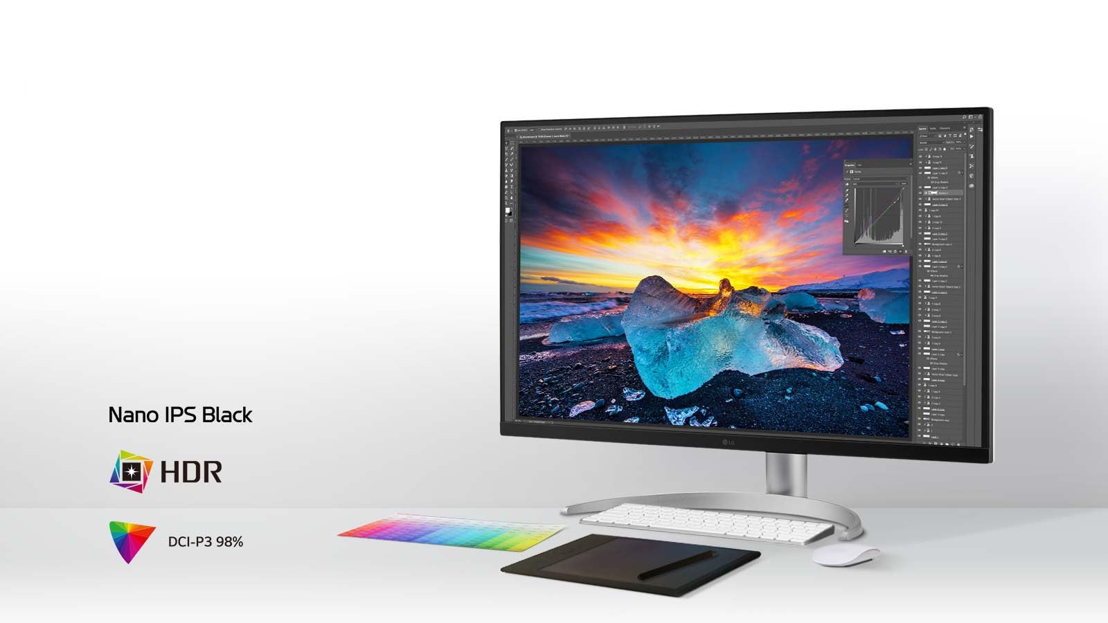 LG 32UQ850V-W 32" - 3840 x 2160 4K @ 60 Hz - IPS - 500 cd/m² - 2000:1 - DisplayHDR 400 - 5 ms - 2xHDMI, DisplayPort, USB-C - HP
