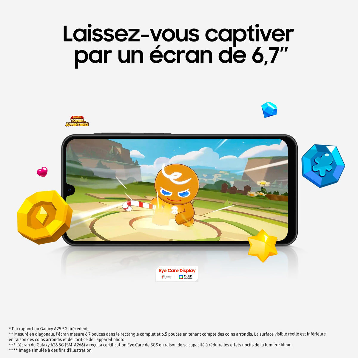 Samsung A266 Galaxy A26 (Double Sim - 6.7'' - 128 Go, 6 Go RAM) Blanc