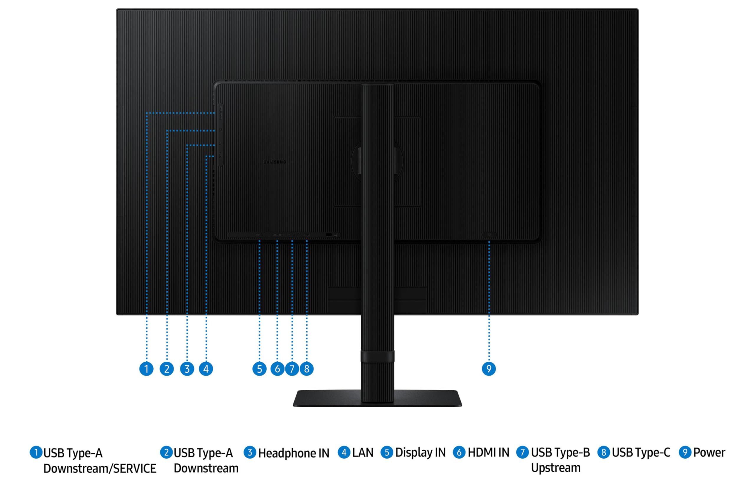 SAMSUNG ViewFinity S8 S32D800UBU - Ecran 32"- 4K - 3840 x 2160 UHD @ 60 Hz - VA- 350 cd/mÂ² -HDR10 - 5 ms - HDMI, DP, USB-C ,LAN ,KVM