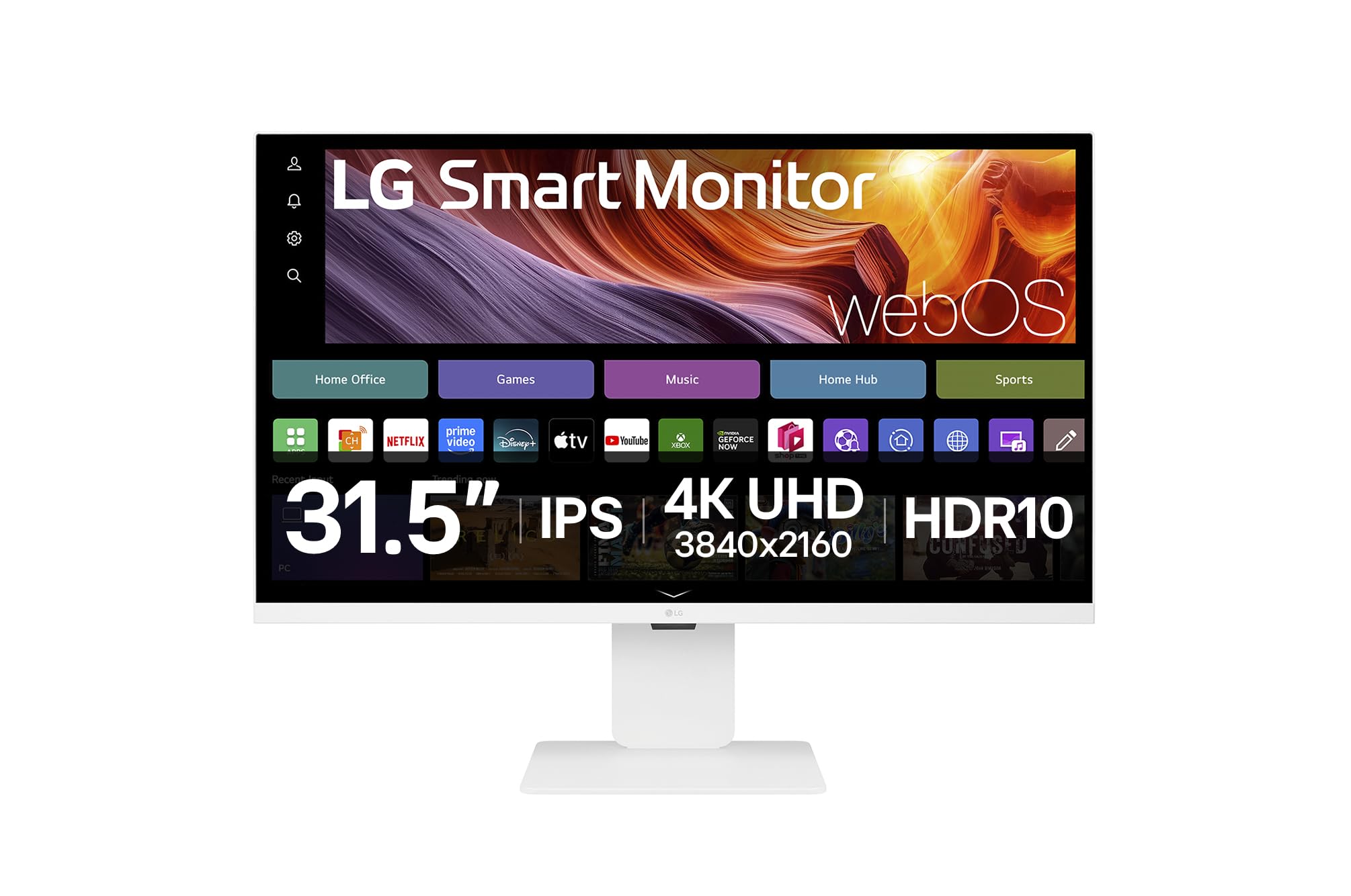 LG - Ecran LCD - 32p - 3840x2160 4K 60 Hz - IPS - 5 ms - Inclinable - Hauteur réglable - Pivotant - Garantie 3 ans