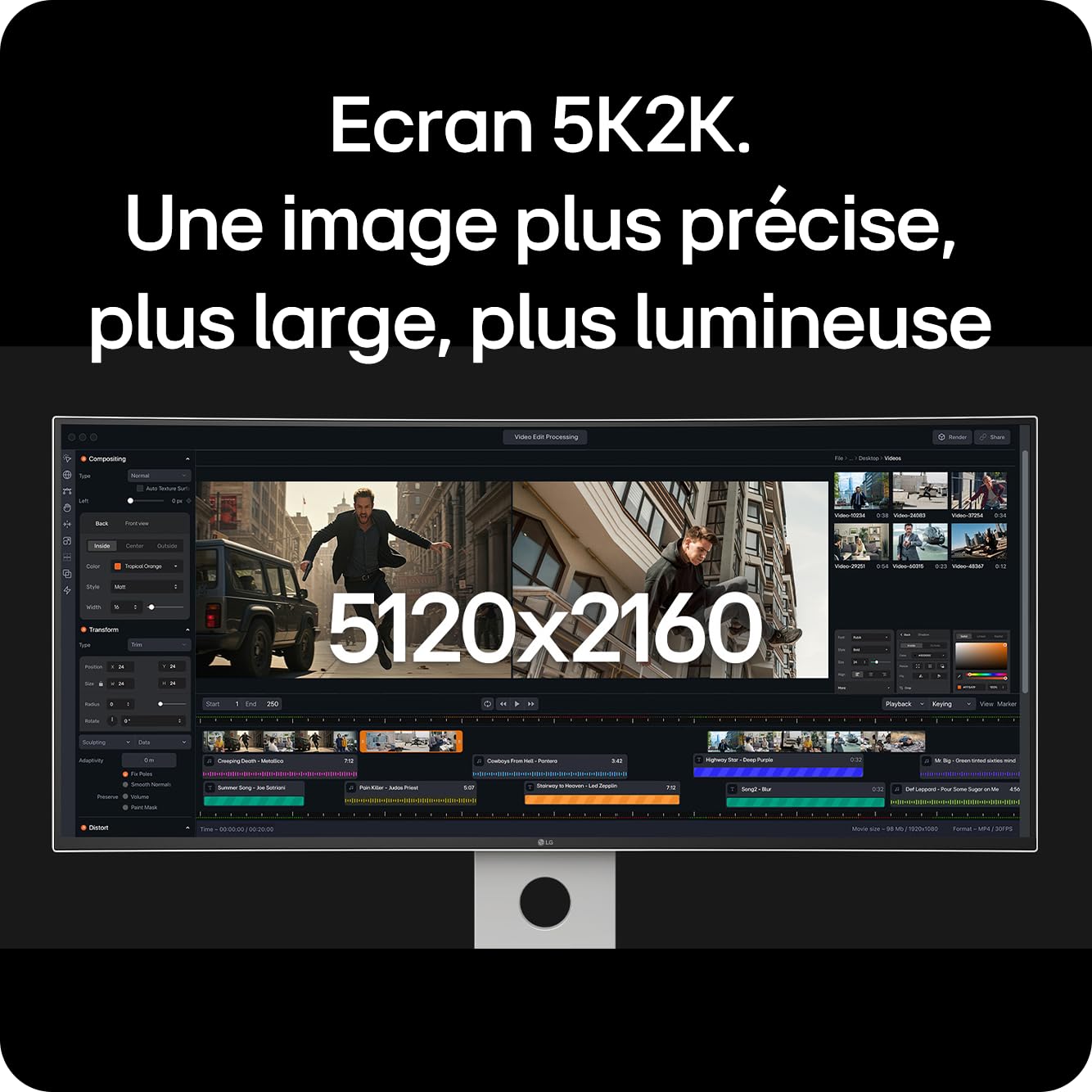 LG UltraFine 40U990A-W - Écran incurvé 40"- 5120 x 2160 5K @ 120Hz - Nano IPS - 450 cd/m²- HDR600- 2xThunderbolt,HDMI,DP USB-C Blanc