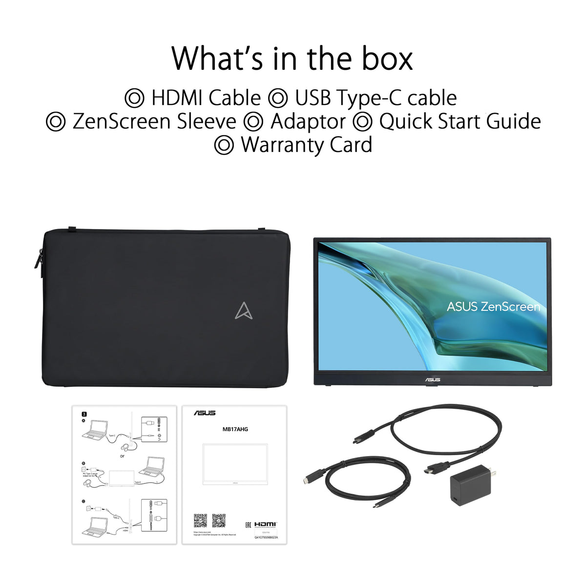 ASUS ZenScreen MB17AHG 17.3p IPS WLED 1920x1080 144Hz 300cd/m2 5ms HDMI USB Type-C