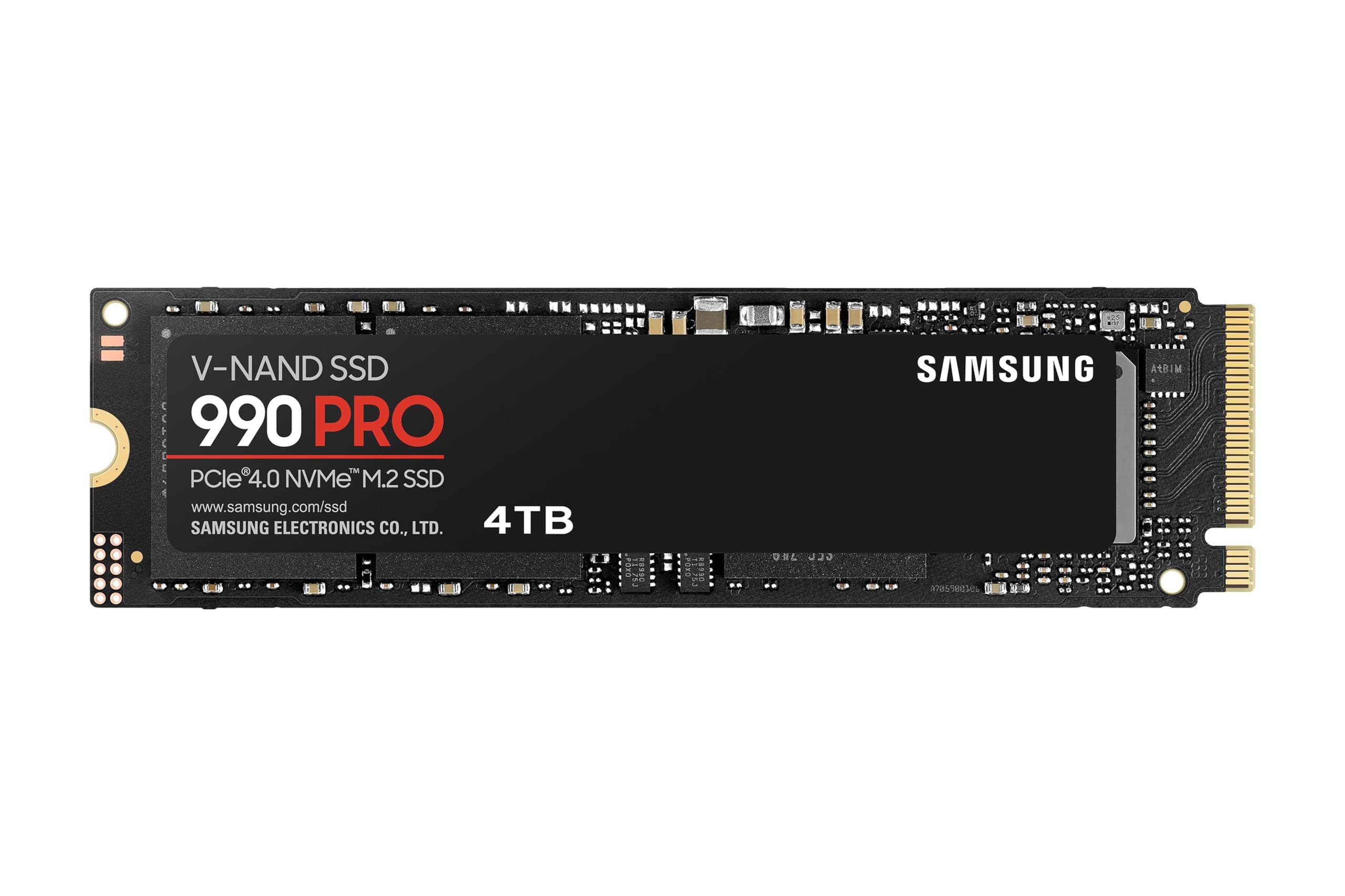 Samsung MZ-V9P4T0BW 4 To 990 PRO M2 SSD 7450 Mo/s Lecture 6900 Mo/s Écriture