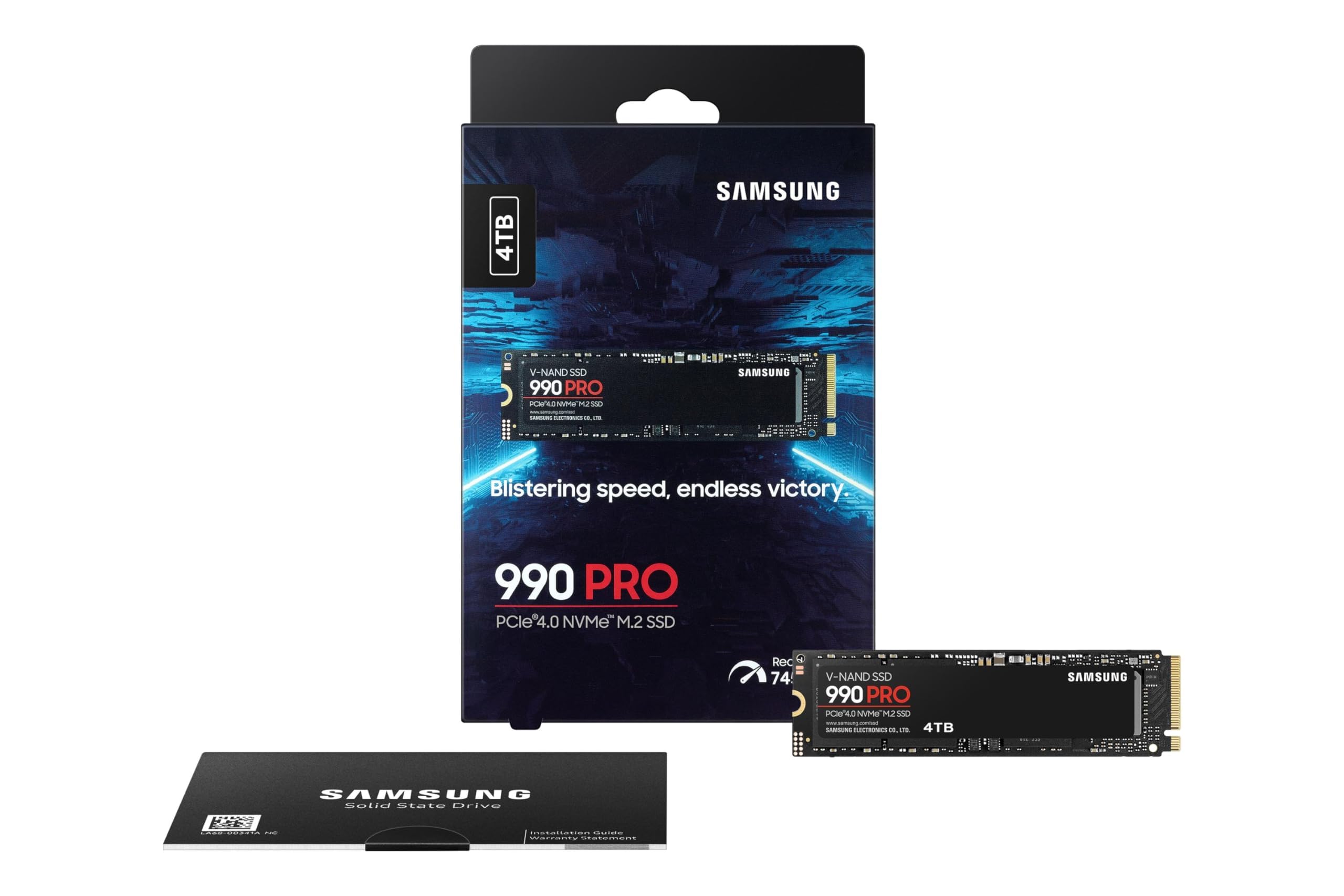 Samsung MZ-V9P4T0BW 4 To 990 PRO M2 SSD 7450 Mo/s Lecture 6900 Mo/s Écriture