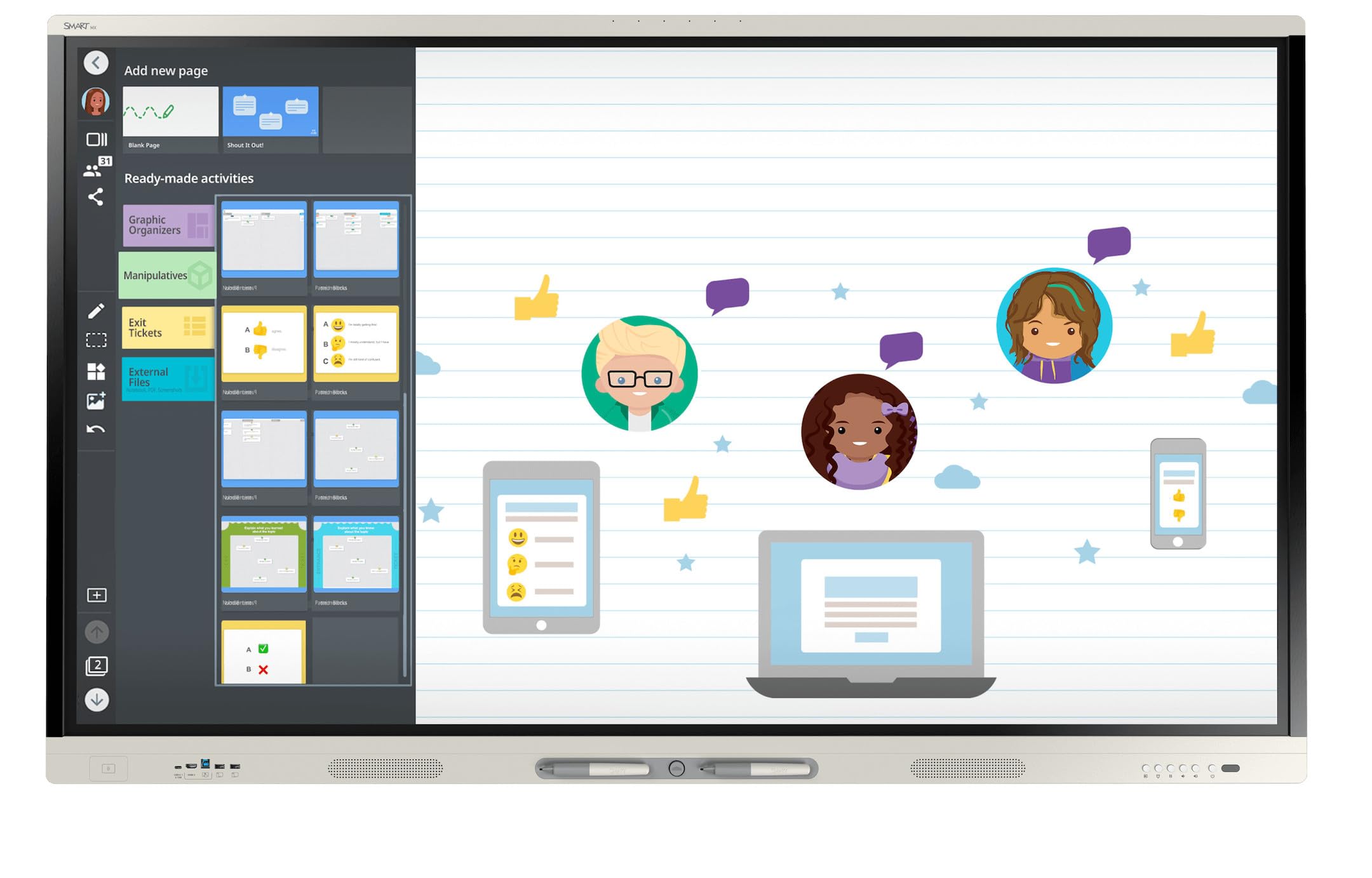 SMART Board MX065-V5 65p 4K Interactive Display with iQ