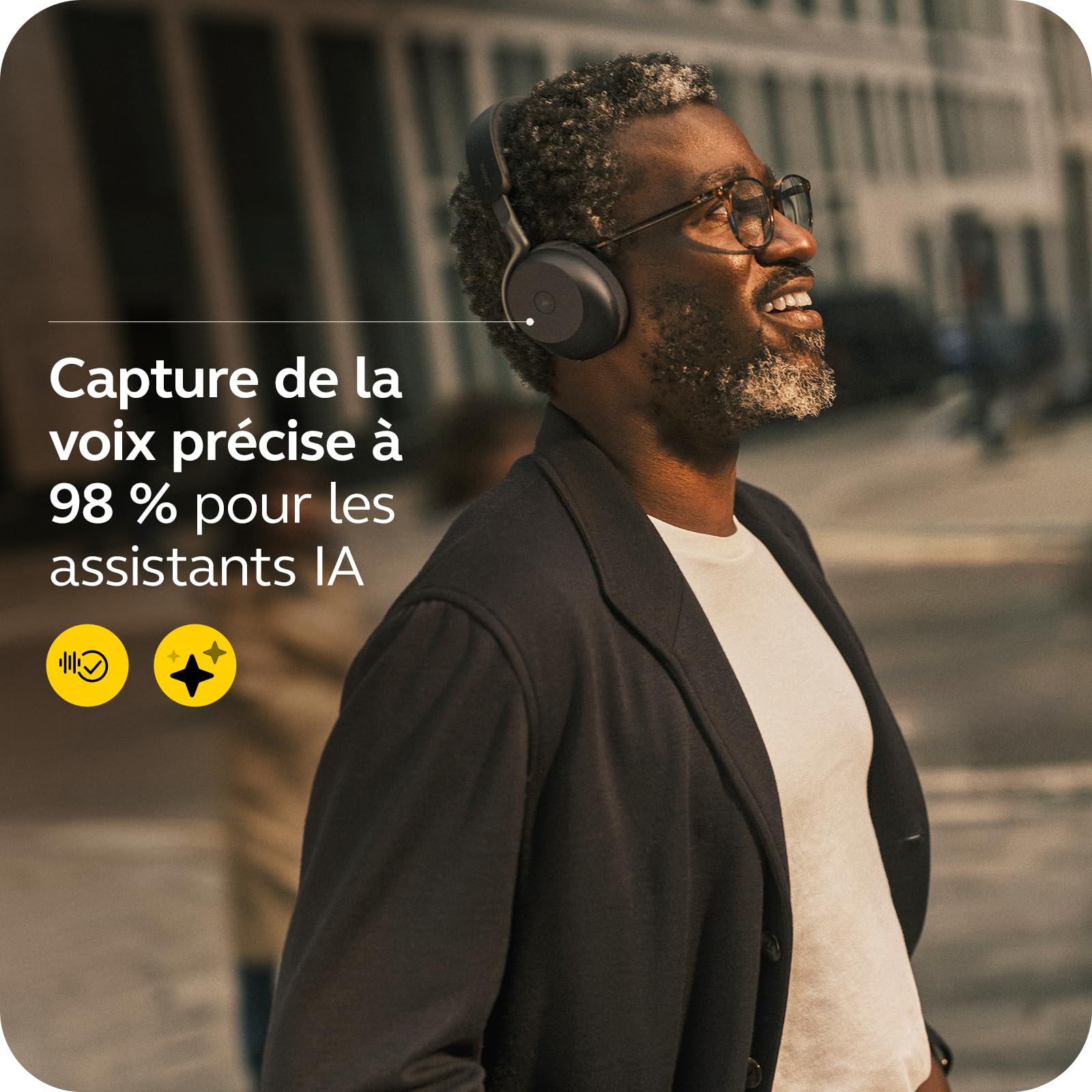 Jabra Evolve3 75 UC Link 390 USB-A Bla