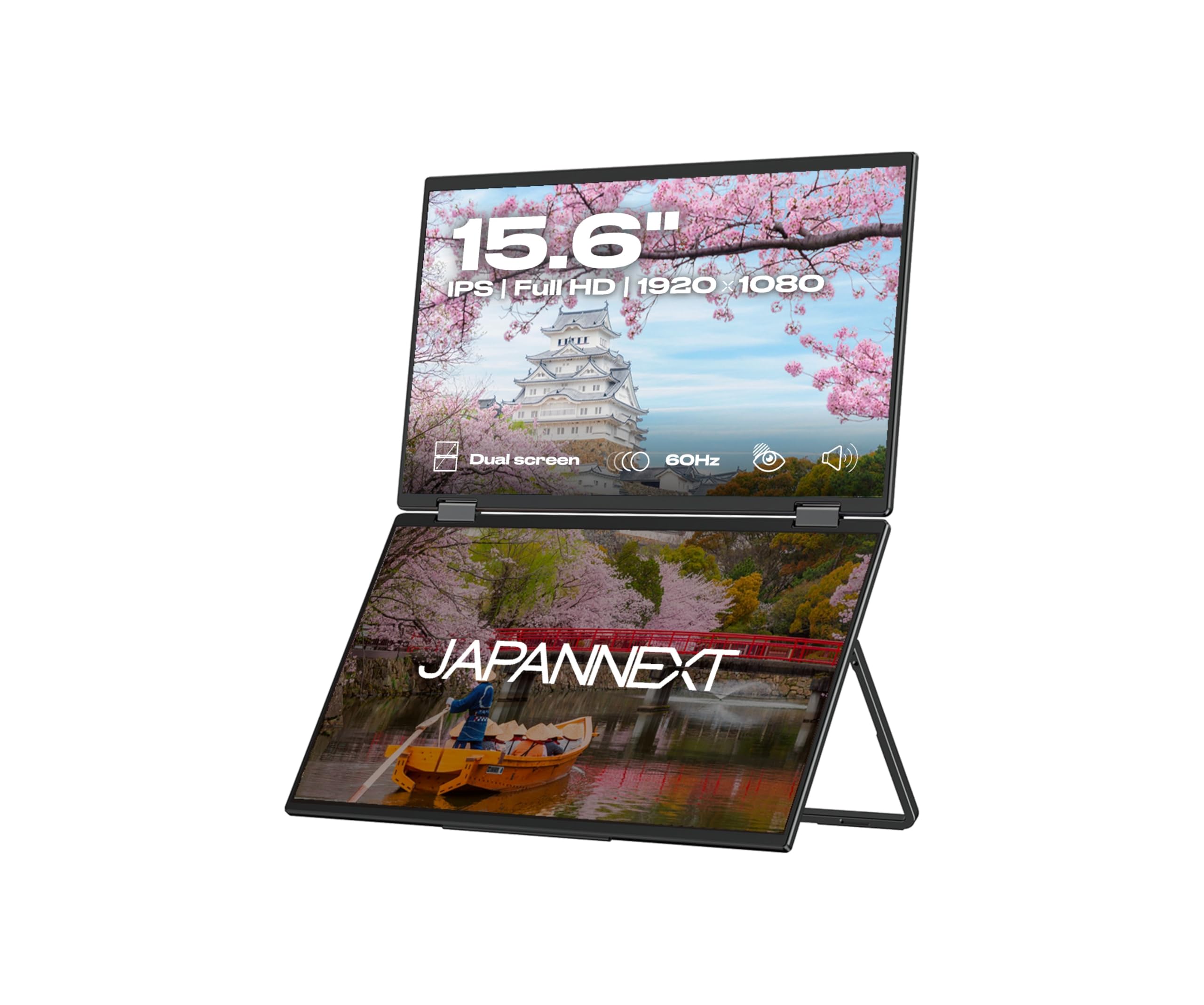 JAPANNEXT JNDMDIPS156F Double Ecran LED 15,6  FHD (1920x1080) à 60Hz  IPS  250