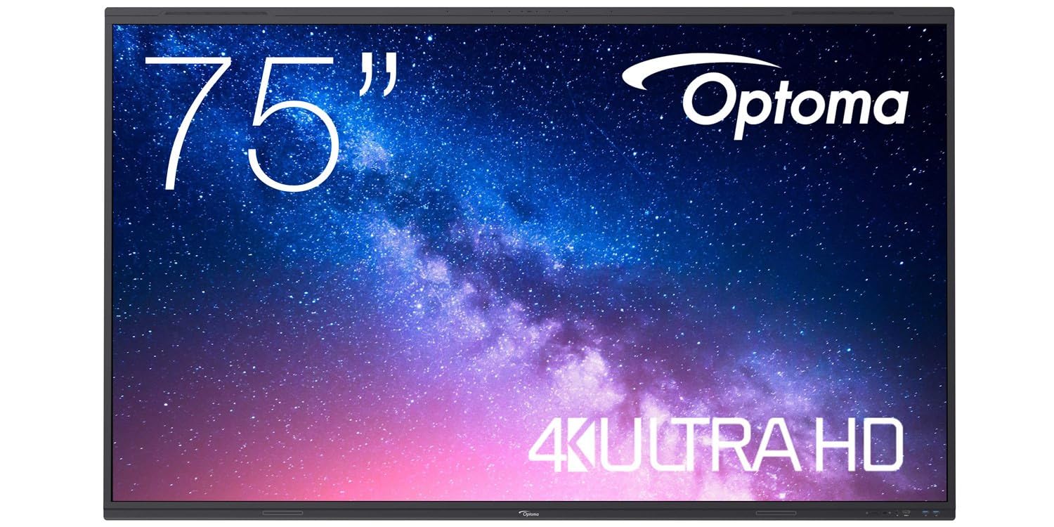OPTOMA 5753RK 75p 400cd/m2 UHD Interactive 4K Multi-Touch-Display Android 13 Integrated Google Play Store